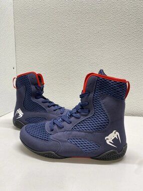 Venum Mens Contender Lightweight Mesh Boxing Shoes Size 8.5 or 9.5 Navy, Red